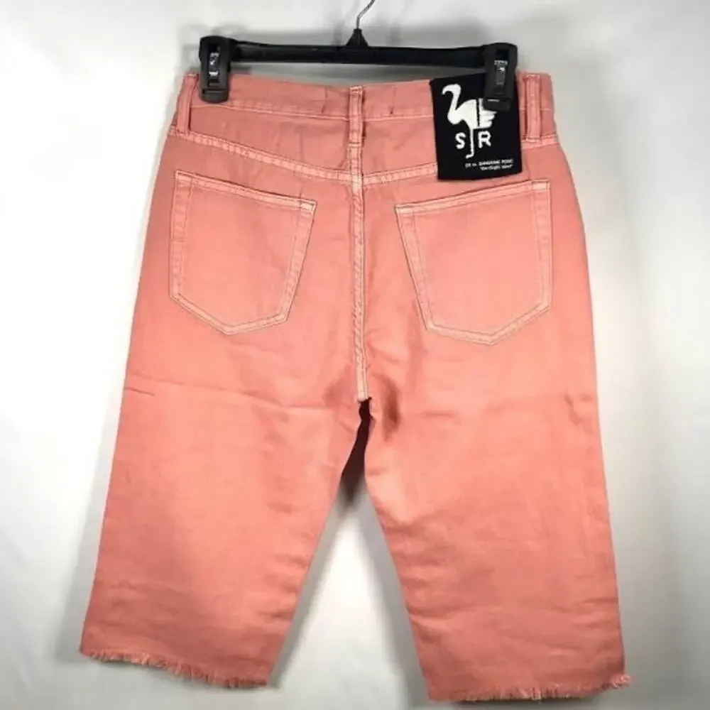 Free people x Sandrine Pink Cut Off Bermuda shorts Grunge Sz27 oversized Ret$138